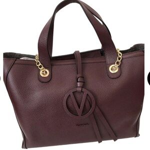 Valentino by Mario Brown Leather Tote Bag NEW